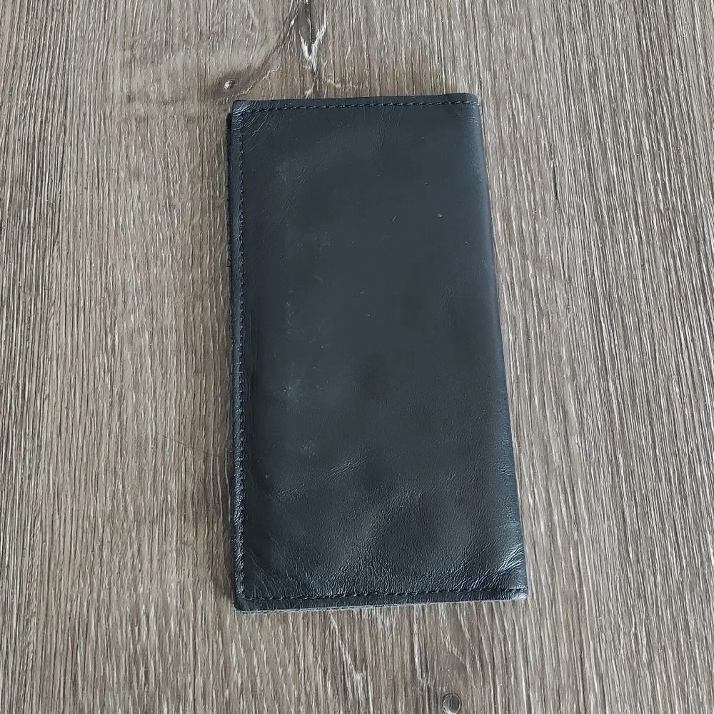 Black Leather Western Wallet with Conchos